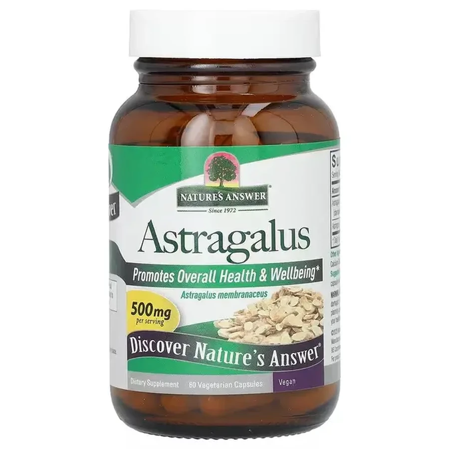 Астрагал, 500 мг, Astragalus, Nature's Answer, 60 вегетаріанських капсул: ціни та характеристики