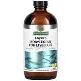Жир Печінки Дикої Норвезької Тріски, смак лимон-лайм, Liquid Norwegian Cod Liver Oil, Nature's Answer, 480 мл