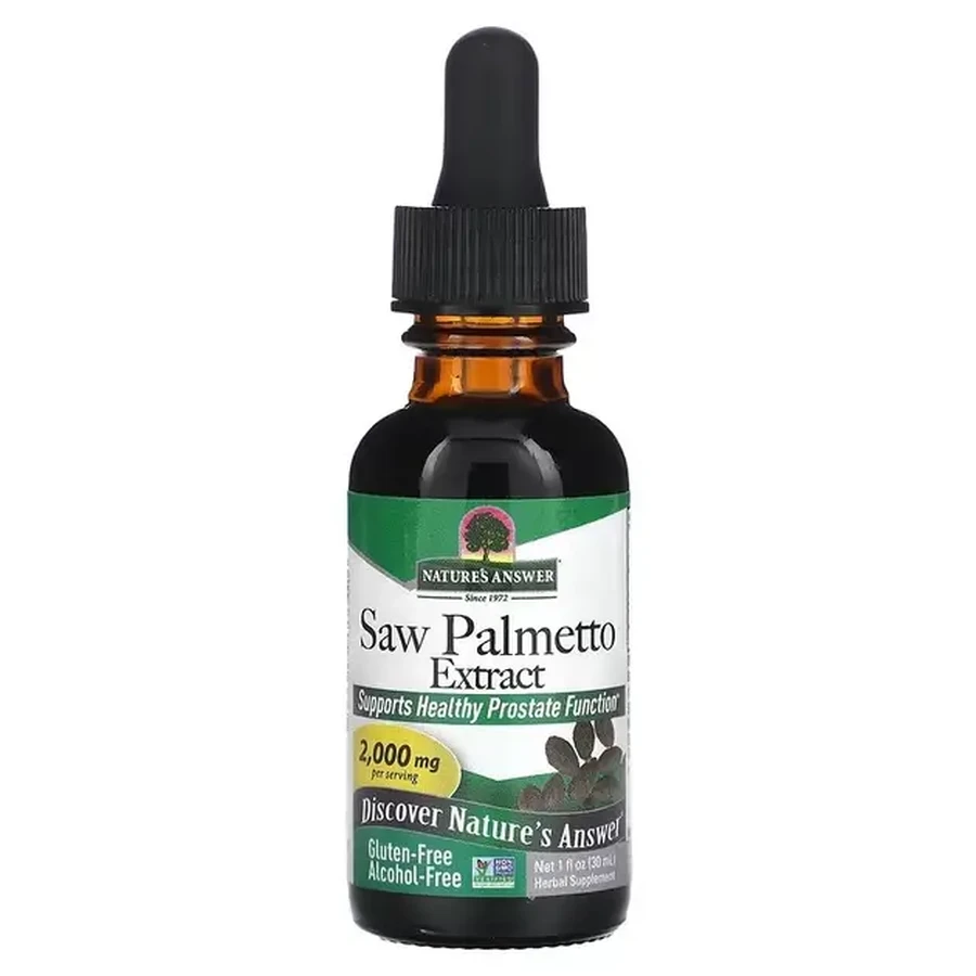 Екстракт Со Пальметто (Сереноя), 2000 мг, без спирту, Saw Palmetto Extract, Nature's Answer, 30 мл: ціни та характеристики