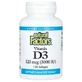 Вітамін D3, 125 мкг 5000 МО, Vitamin D3, Natural Factors, 120 гелевих капсул