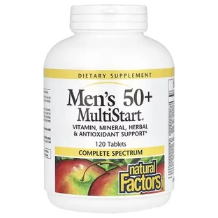 Мультивітаміни для чоловіків 50+, Men's 50+ MultiStart, Natural Factors, 120 таблеток