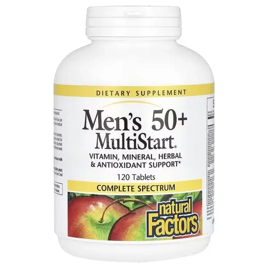 Мультивітаміни для чоловіків 50+, Men's 50+ MultiStart, Natural Factors, 120 таблеток: ціни та характеристики