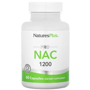 NAC N-ацетил L-цистеин, 600 мг в каждой, Pro NAC 1200, Natures Plus, 60 капсул