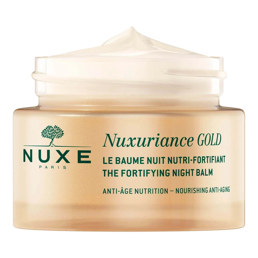 Набір Nuxe Nuxuriance Gold, loțiune de noapte hrănitoare și fortifiantă, 50 ml + balsam de ochi iluminator, piele uscată, 15 ml + geantă cosmetică gratuită: ціни та характеристики