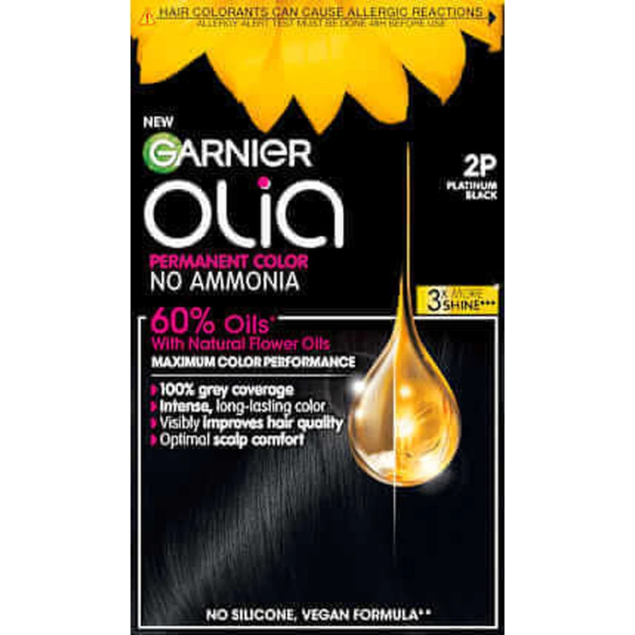 GARNIER olia Фарба перманентна 2P Platinum Black, 174 мл: ціни та характеристики
