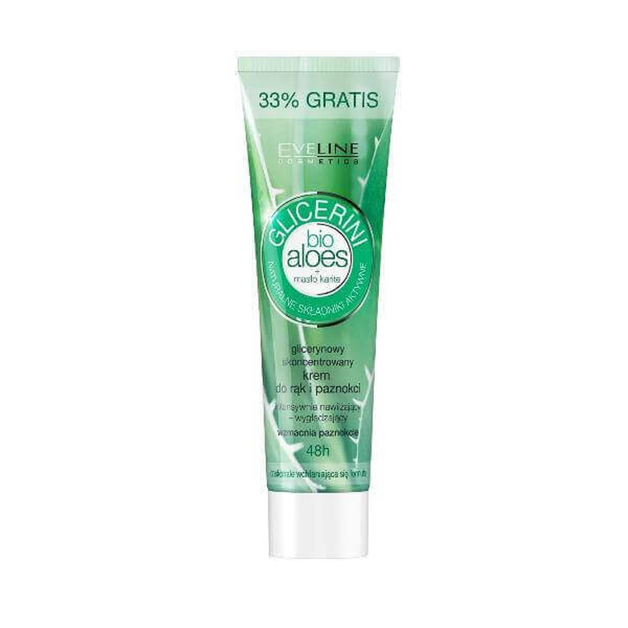 Eveline Cosmetics Glycerini BIO Aloe 5in1 Mască-cremă pentru mâini și unghii, 100g: ціни та характеристики