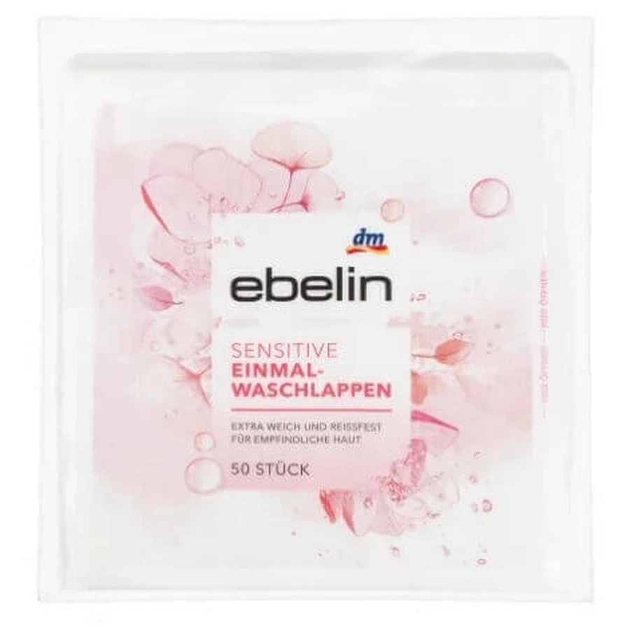 Ebelin, Sensitive, Spălătorie facială de unică folosință, 50 bucăți: цены и характеристики