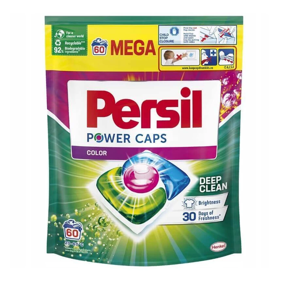 Persil Power Caps pentru spălarea țesăturilor colorate, 60 buc.: цены и характеристики
