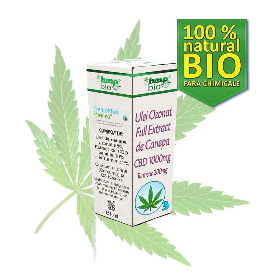 Озонированное масло полного экстракта канепана CBD 1000 мг, куркума 200 мг, 10 мл, HempMed Pharma: цены и характеристики