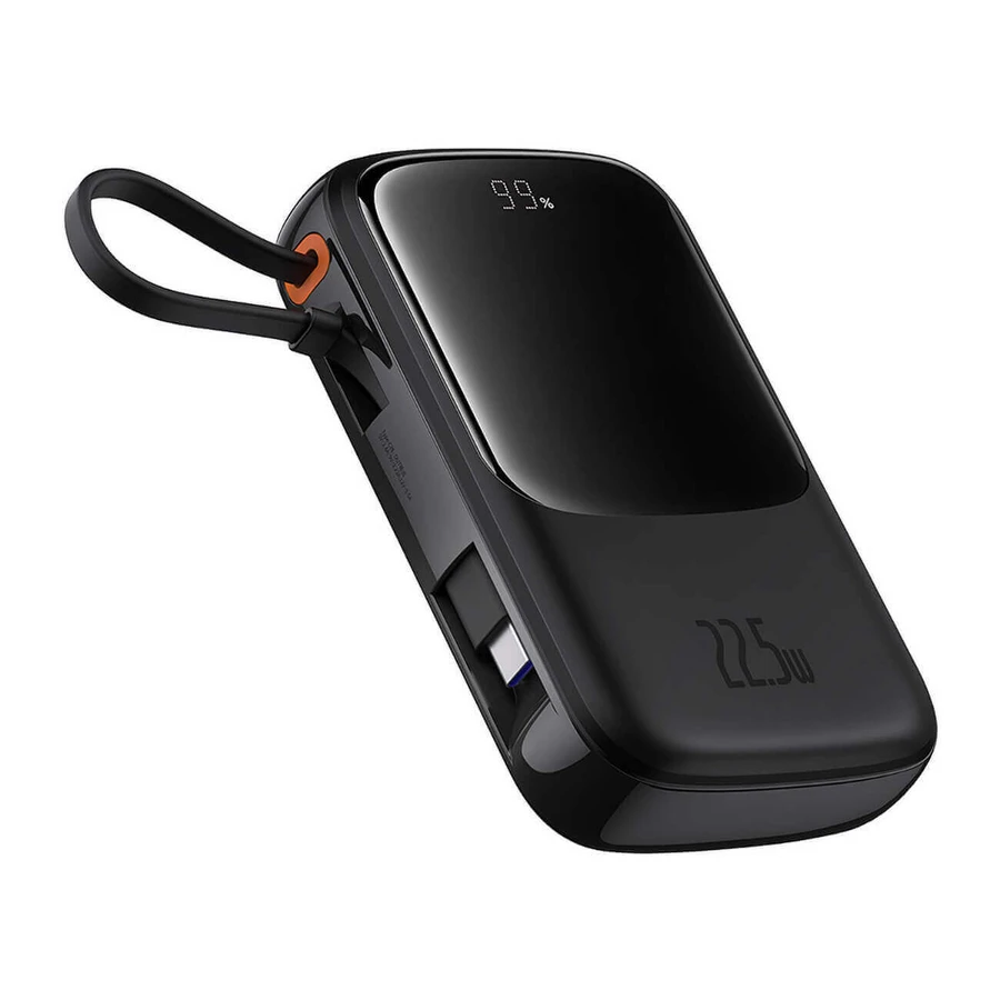 Baseus Qpow Pro+ 10000mAh 22.5W powerbank cu cablu USB-C integr și display - negru: ціни та характеристики