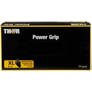 Thor Power Grip, mănuși din nitril, nesterile, fără pudră, negre, mărimea XL, 50 bucăți