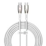 Cablu Baseus CADH000802 USB-C - USB-C PD 100W 5A 480Mbps 2m - alb