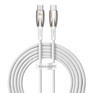 Cablu Baseus CADH000802 USB-C - USB-C PD 100W 5A 480Mbps 2m - alb