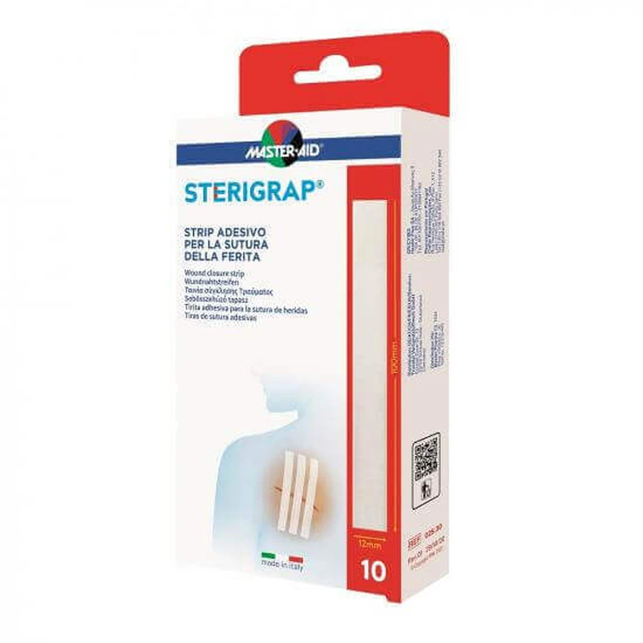 Sterigrap Master-Aid Раневий шовний матеріал Sterigrap Master-Aid, що розсмоктується, 100 x 12 мм, 6 штук, Pietrasanta Pharma: ціни та характеристики