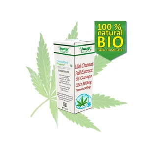Озонированное масло с полным экстрактом конопли CBD 500 мг, куркума 200 мг, 10 мл, Hempmed Pharma