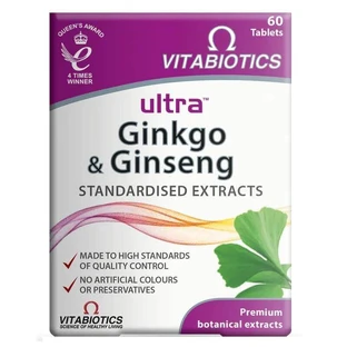 Vitabiotics Ultra Ginkgo & Ginseng, 60 таблеток