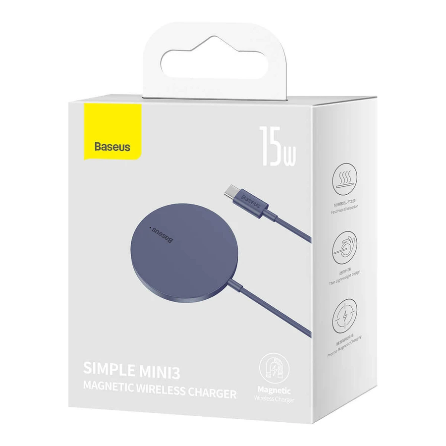 Baseus Simple Mini3 нагнітач магнітний MagSafe Qi 15W фіолетовий: ціни та характеристики
