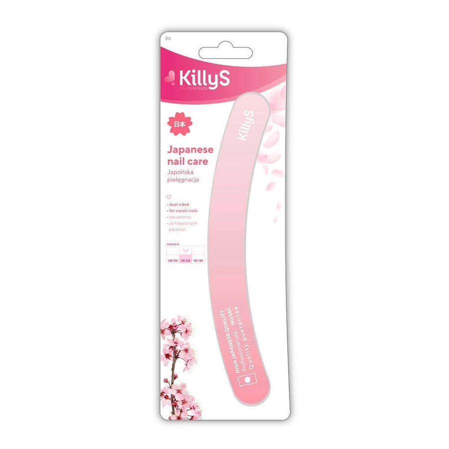 KillyS Japanese Nail Care Бананова пилка для нігтів 180/240 рожева: ціни та характеристики