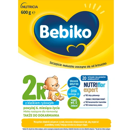 Набір Bebiko 2R Nutriflor Expert, lapte de continuare cu terci de orez, peste 6 luni, 3 x 600 g + Bambino, șervețele umede, de la naștere, 63 gratuit: ціни та характеристики