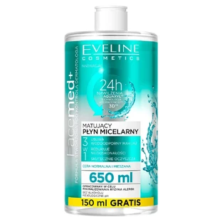Eveline Facemed+ Loțiune micelară matifiantă 3în1, 650 мл