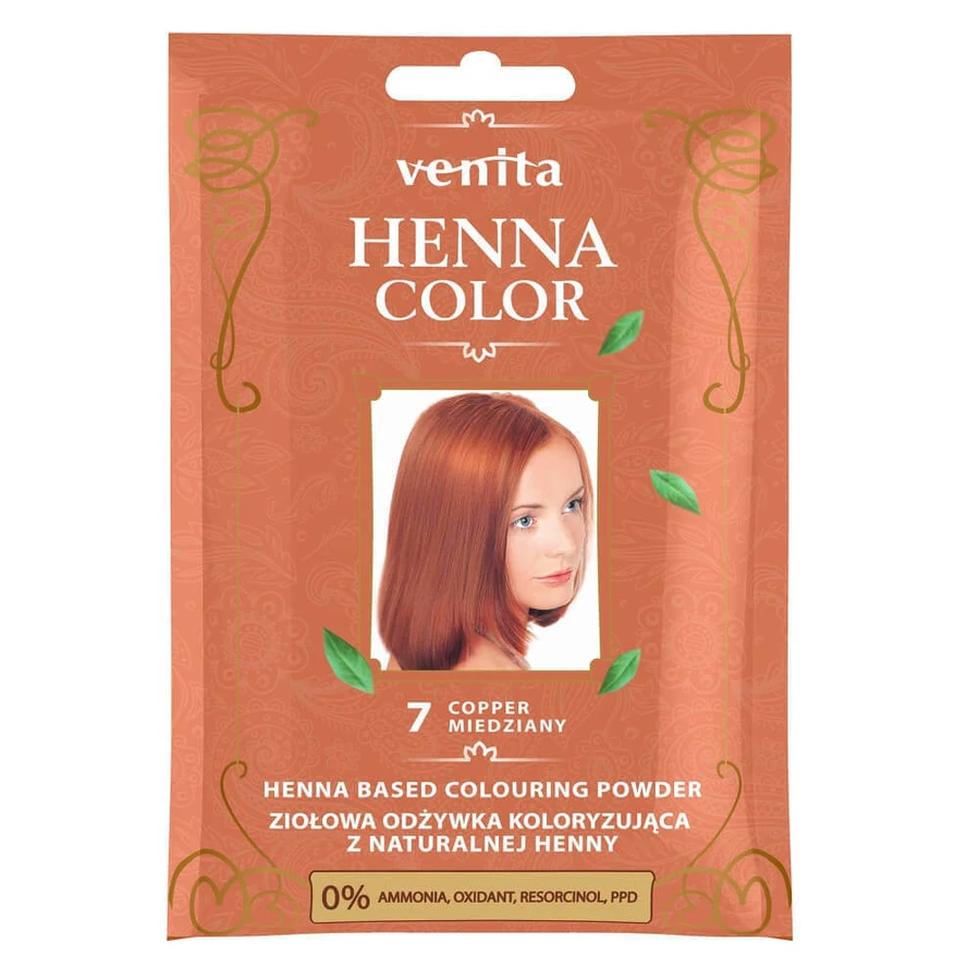Лосьйон для фарбування хною Venita Henna Color Трав'яний лосьйон для фарбування хною 7 Мідь: ціни та характеристики