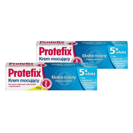 Набор Protefix, крем для фиксации протезов зубов, экстра путерник, 5 x efect, 2 x 47 г: цены и характеристики