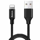Baseus Yiven pânză împletit cablu USB / Lightning 1.2M negru (CALYW-01)