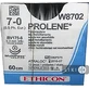 Шовный материал хирургический Prolene, длина 60 см, 2 колющих иглы 9,3 мм CC W8704, синий
