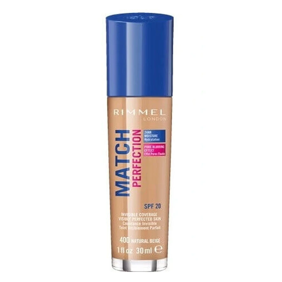 Rimmel Match Perfection Skin Fitting Foundation 400 Natural Beige SPF20, 30 мл: цены и характеристики