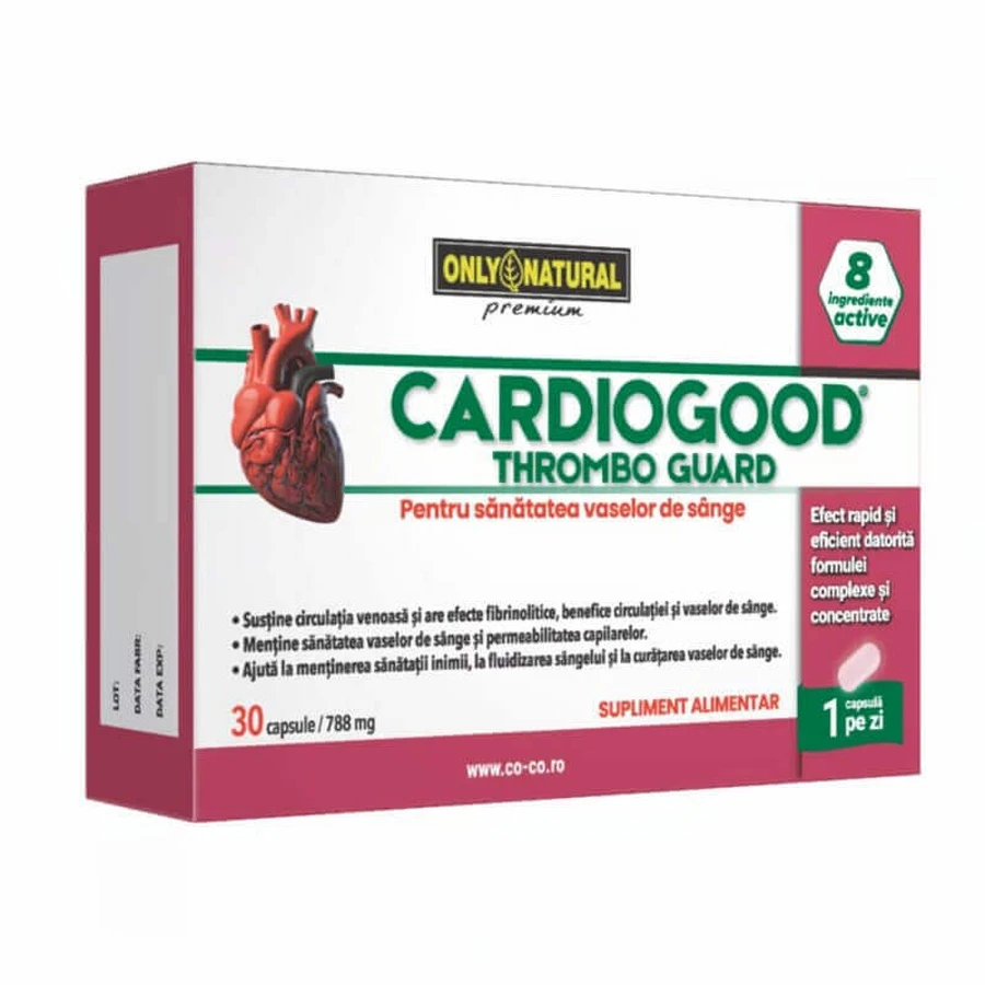 Cardiogood Тромбозахист, 30 капсул, Only Natural: ціни та характеристики