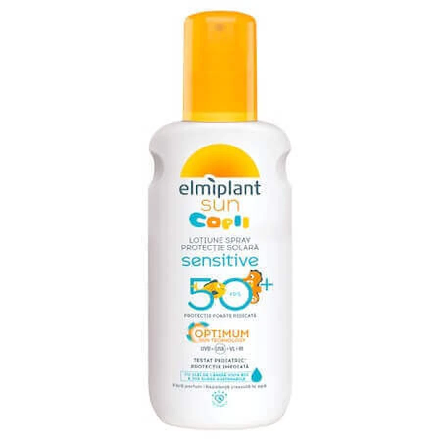 Детский лосьон-спрей с высокой степенью защиты от солнца Sensitive SPF 50 Optimum Sun, 200 мл, Элмиплант: цены и характеристики