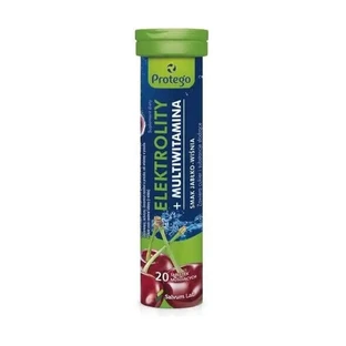 Protego Elektrolity + Multivitamine aromă de mere și cireșe, 20 comprimate efervescente