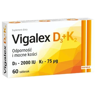 Вігалекс D3 + K2 Biofarm Vigalex D3 + K2, 60 таблеток