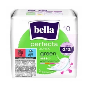 Ультразелені гігієнічні прокладки Bella Perfecta, 10 шт - тривалий термін використання!