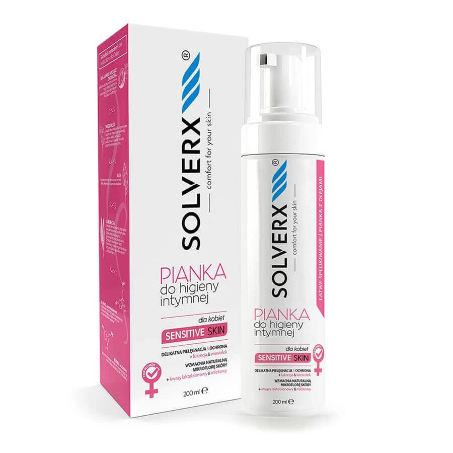 Solverx Sensitive Skin Пенка для интимной гигиены для женщин, 200 мл: цены и характеристики