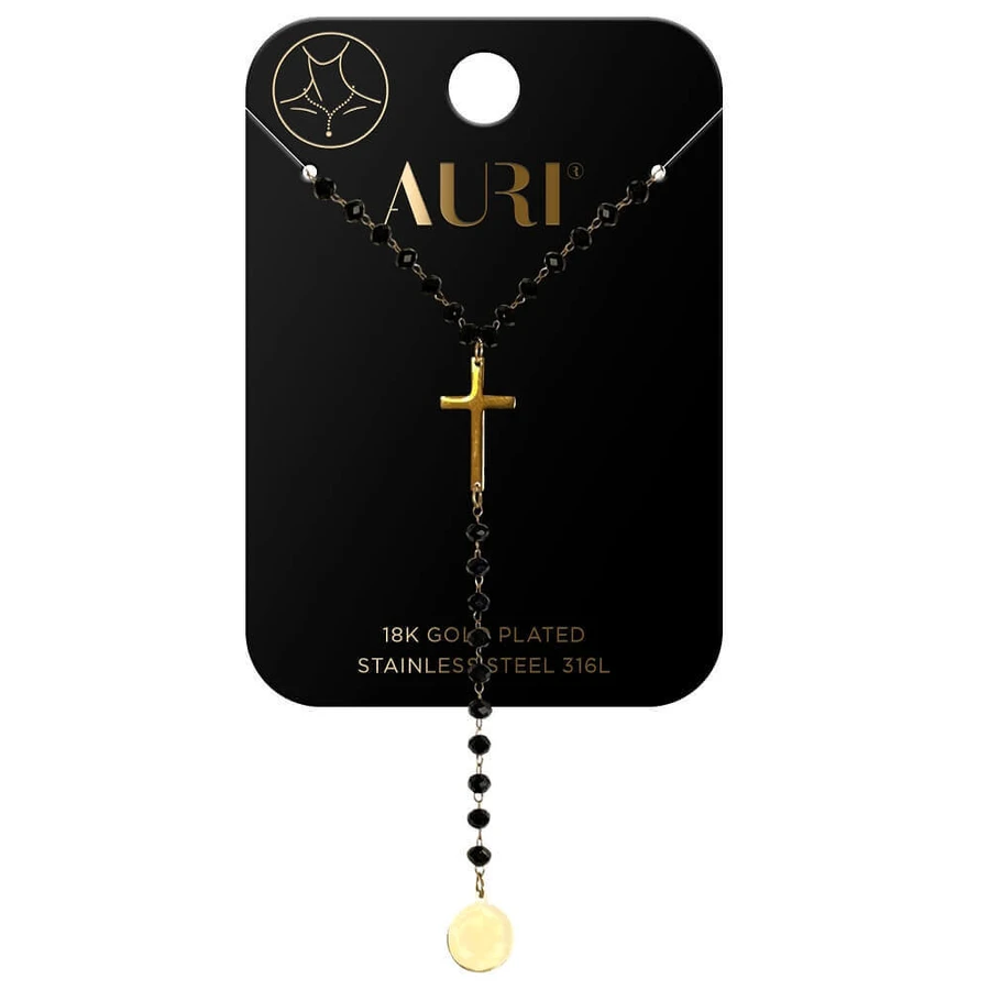 Auri Colier negru din margele cu cruce și cerc: ціни та характеристики