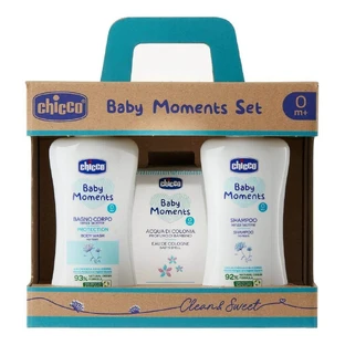 Chicco Baby Moments набор loțiune de baie, 200 мл + șampon, 200 мл + apă de toaletă, 100 мл