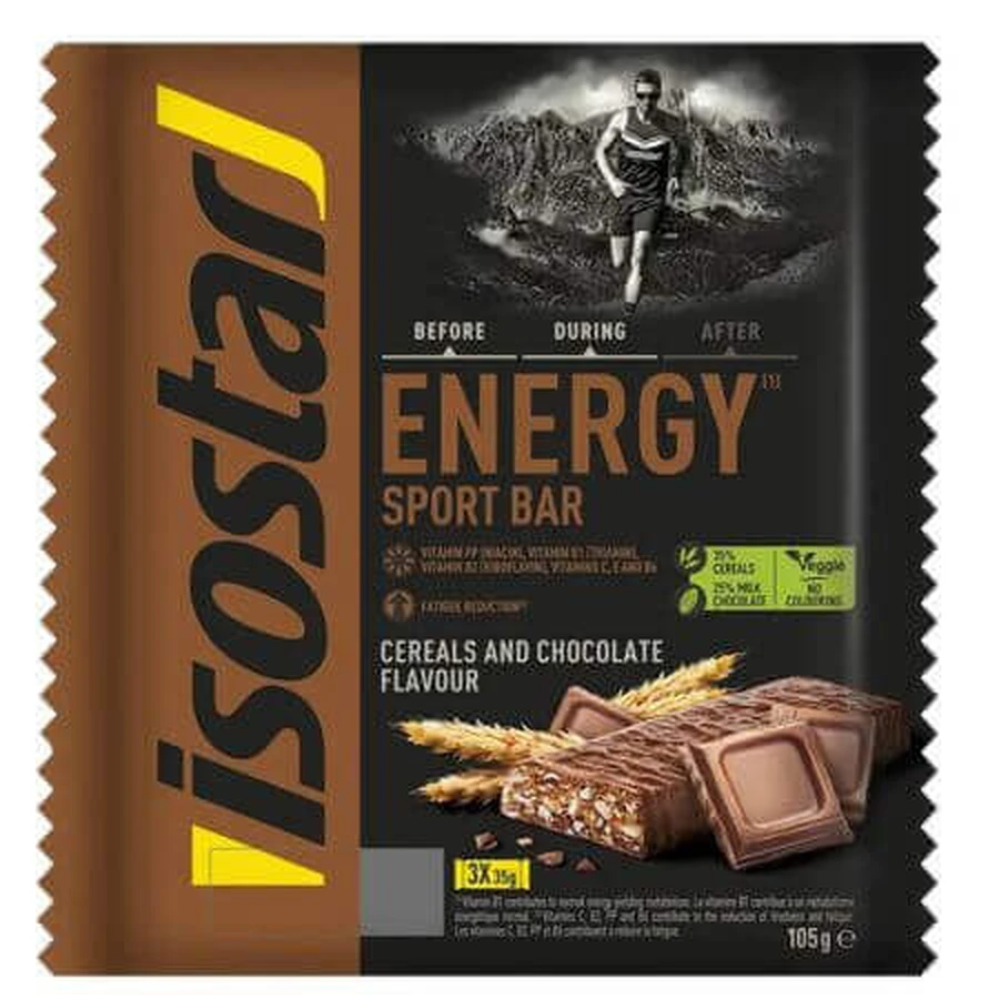 Протеїновий батончик з шоколадом та пластівцями Energy Sport, 3х35 г, Isostar: ціни та характеристики