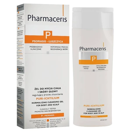 Puri-ichtilium гель для мытья кожи головы и тела "pharmaceris" 1462 225 мл, при псориазе: цены и характеристики