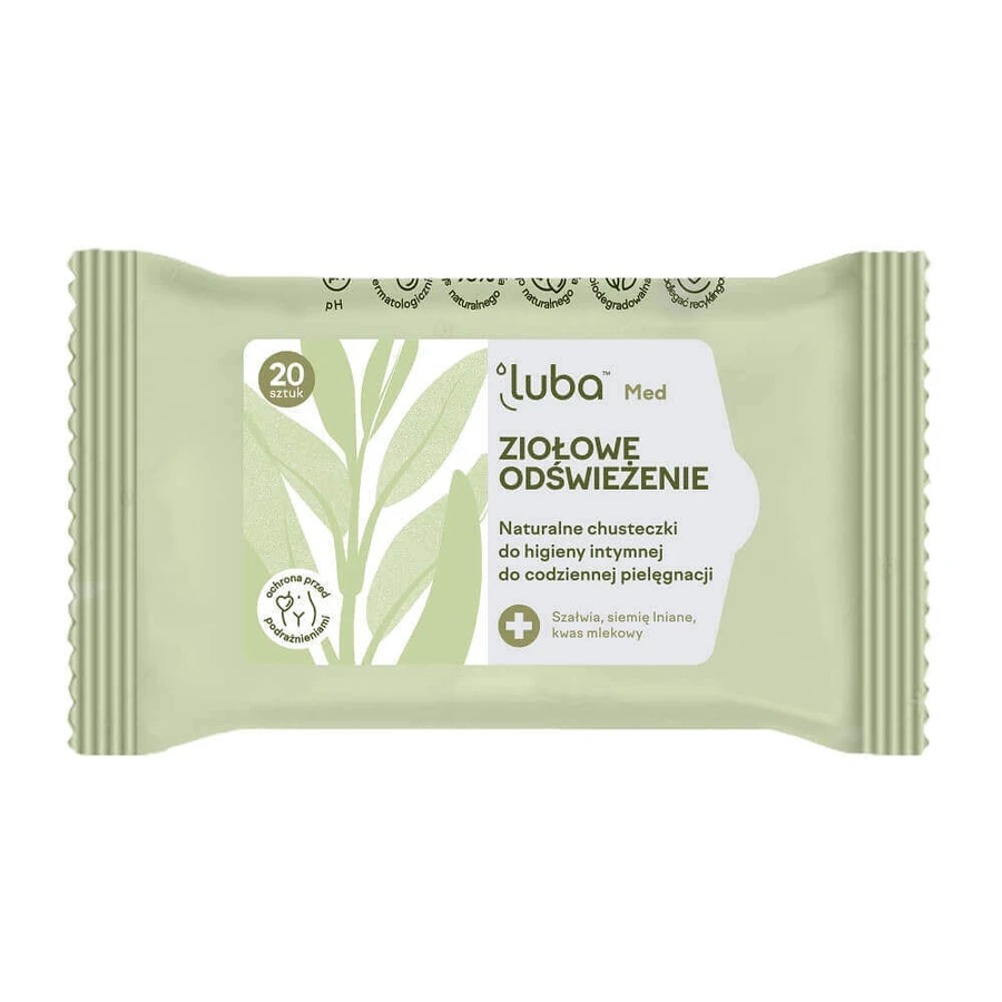 Luba Med Zioowe Odwieenie натуральные салфетки для интимной гигиены, 20 шт.: цены и характеристики