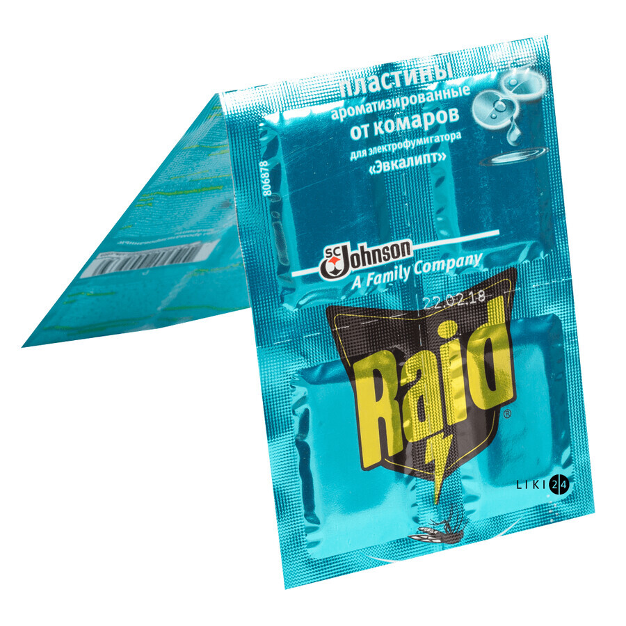 Пластины для фумигатора от комаров Raid Эвкалипт 10 шт: цены и характеристики