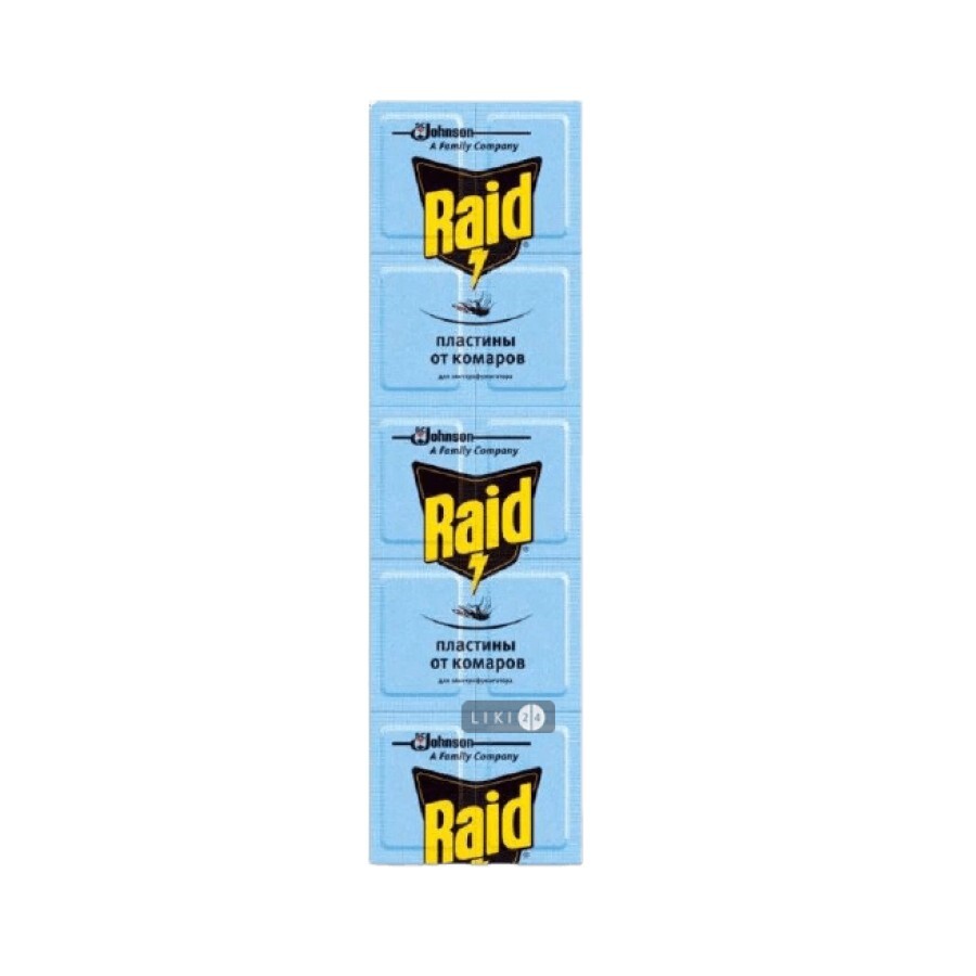Пластини для фумігатора від комарів Raid ламіновані 10 шт: ціни та характеристики