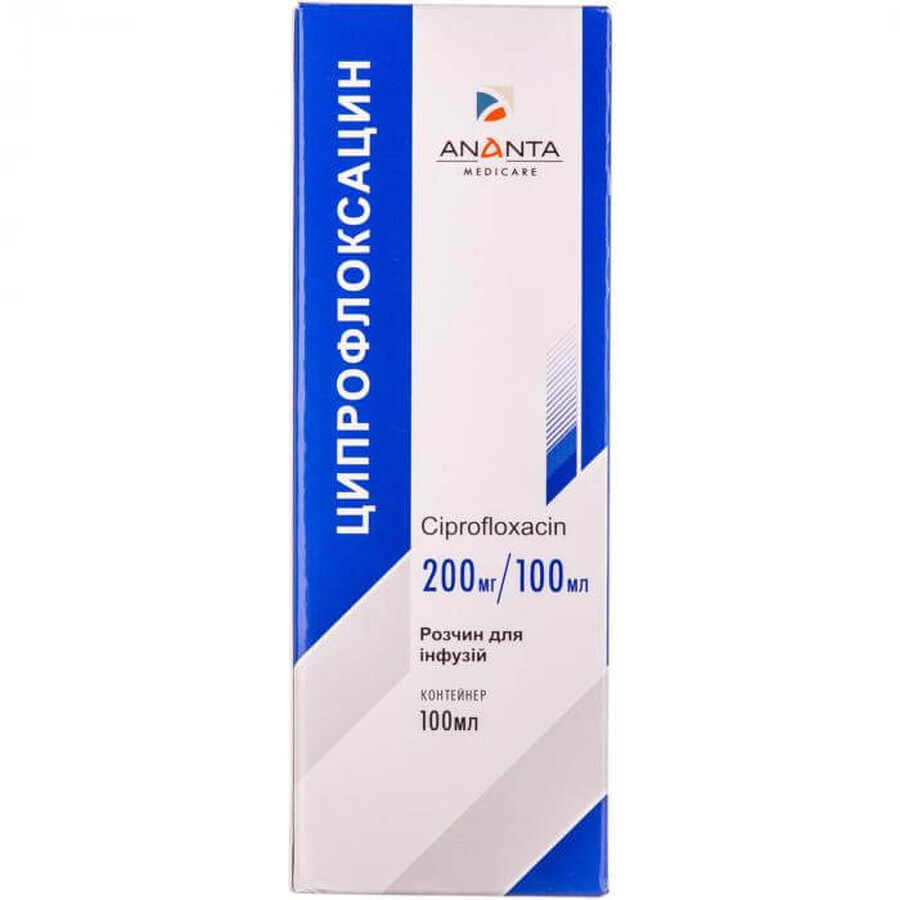 Ципрофлоксацин р-н д/інф. 200 мг/100 мл контейнер 100 мл: ціни та характеристики