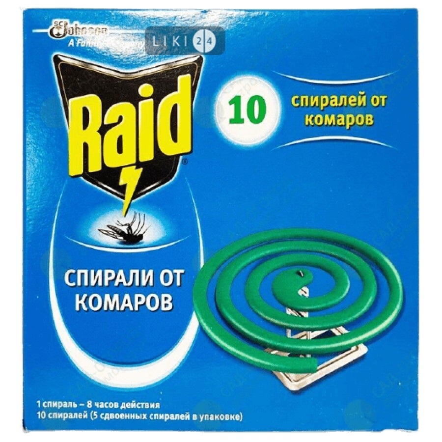 Спирали от комаров Raid 10 шт: цены и характеристики