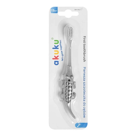 Ackuku, periuță de dinți pentru copii, crocodil, verde, de la 12 luni, 1 buc: цены и характеристики