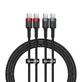 Baseus Cafule USB-C / USB-C 100W cablu de 2 m - roșu / negru și negru / gri (2 buc).