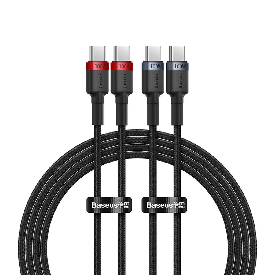 Baseus Cafule USB-C / USB-C 100W cablu de 2 m - roșu / negru și negru / gri (2 buc).: ціни та характеристики