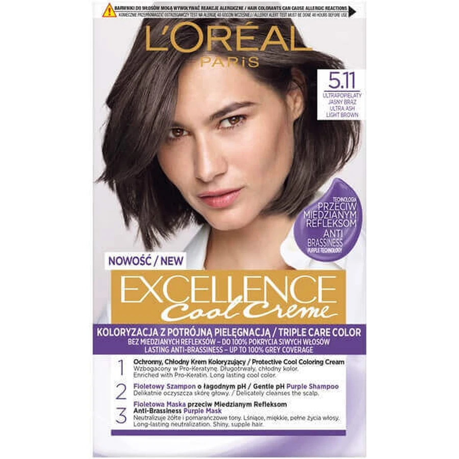 L Oreal Paris Excellence Cool Creme Wax Colour 5.11 Ultra Light Grey Birch: цены и характеристики