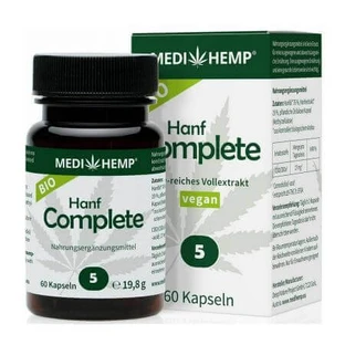 Органічна конопляна олія Hemp Complete, 5% CBD, 60 капсул, Medihemp