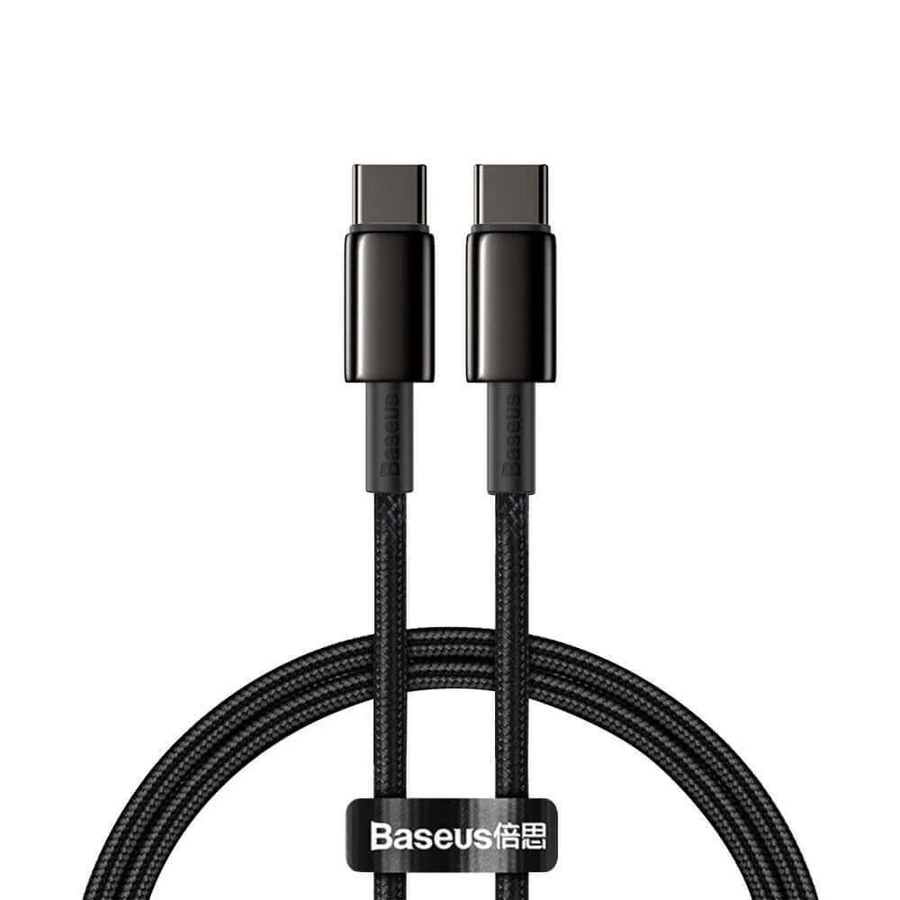 Cablu Baseus CATWJ-01 USB-C - USB-C PD QC 100W 5A 1m - negru: ціни та характеристики